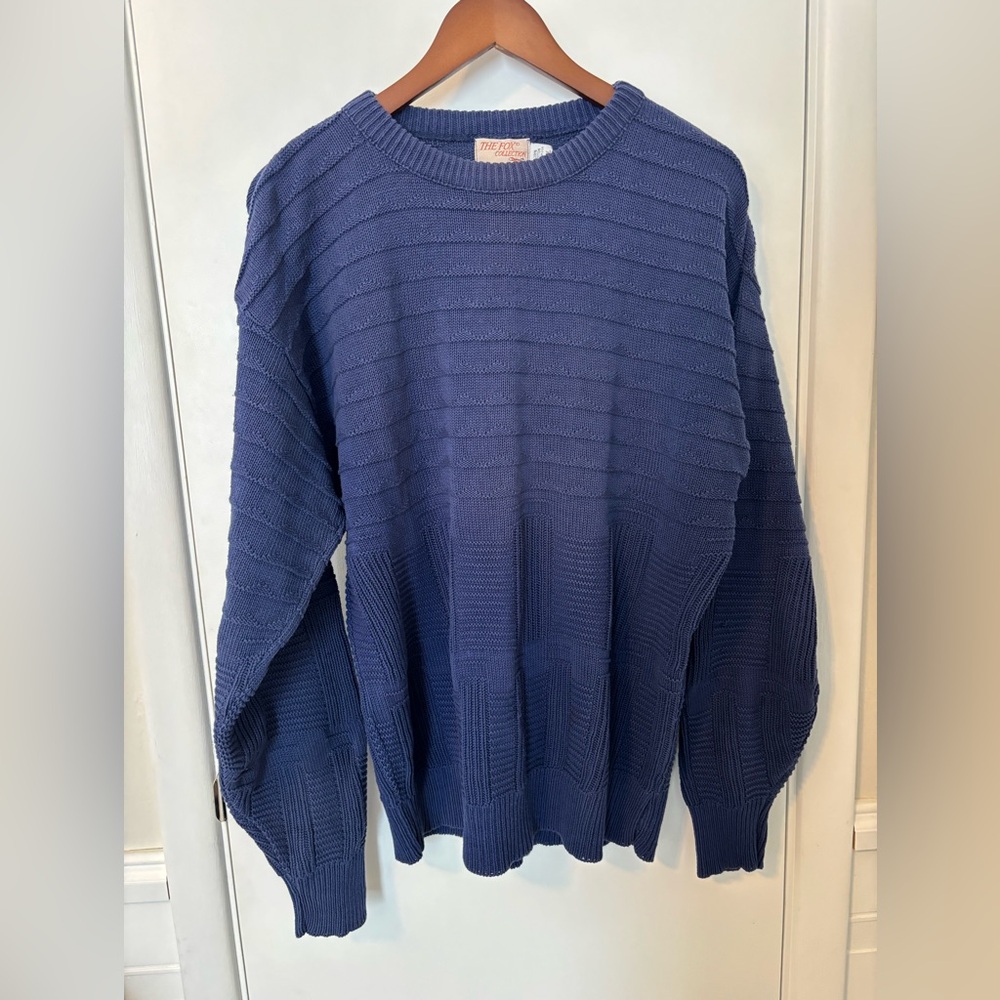 Vintage The Fox Collection Textured Knit Sweater 100 percent cotton